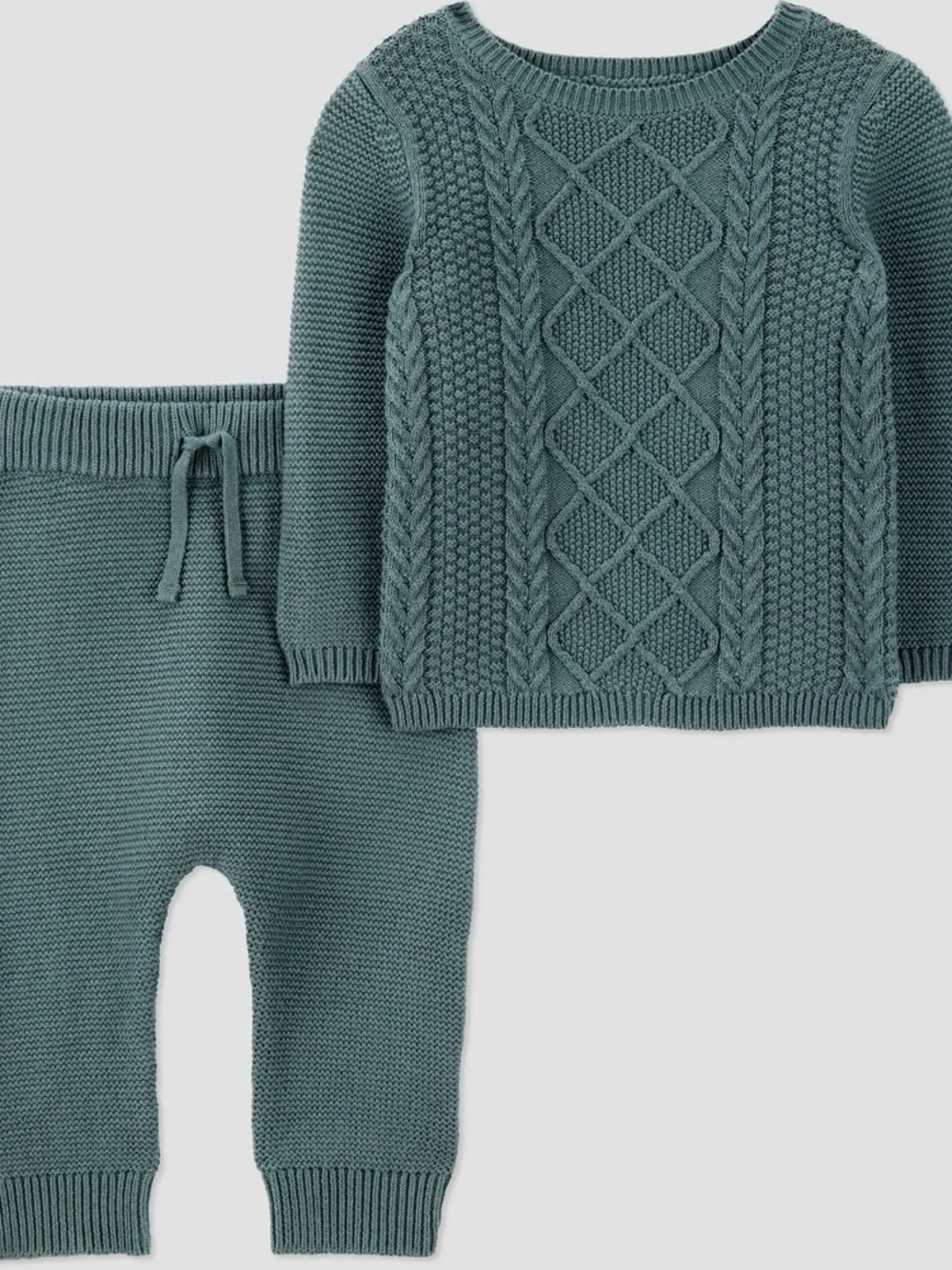 Carter's Just One You Baby Boys' 2pc Cable Knit Sweater Set - Green Newborn